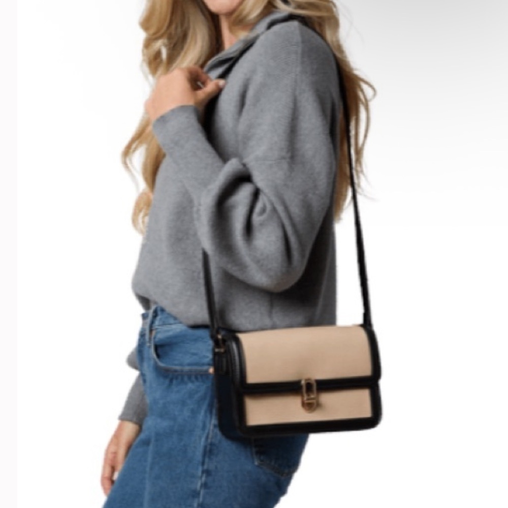 Jules Kae Cream and Black Mia Bag